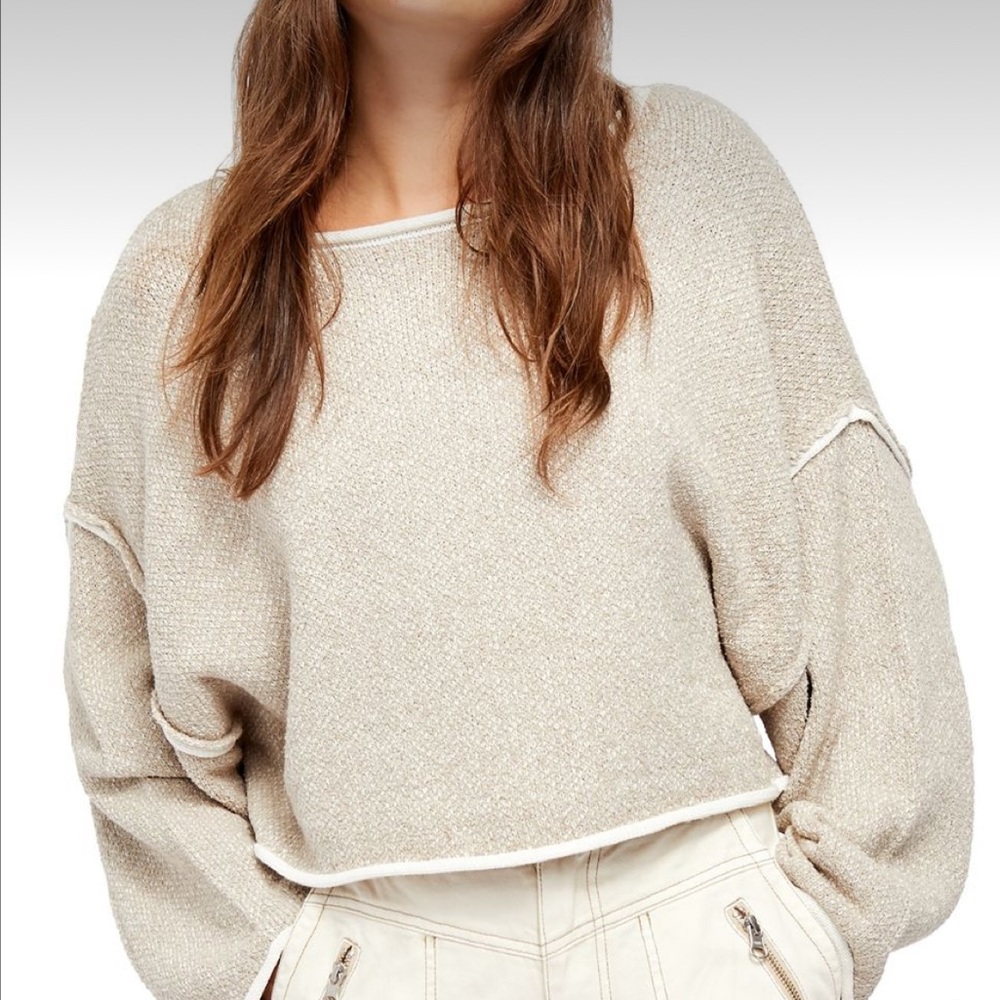 Free People Bardot cropped sweater